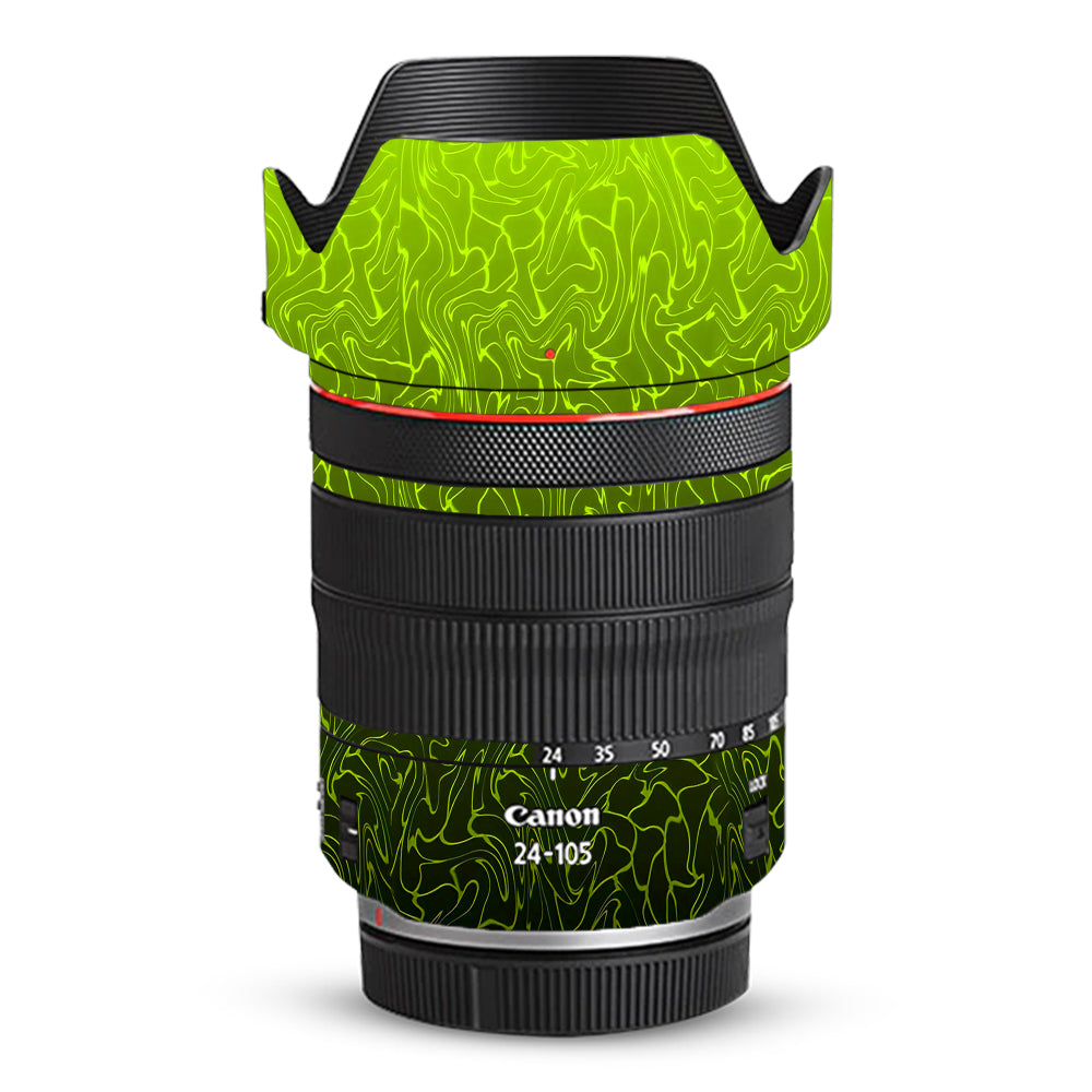 Lime Yellow to Black Gradient Canon RF 24–105mm f/4L IS USM Camera Lens Skin