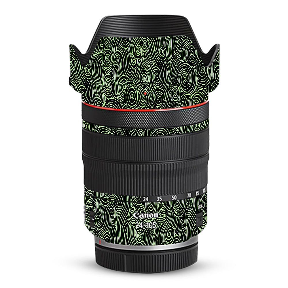 Green Spirals Canon RF 24–105mm f/4L IS USM Camera Lens Skin