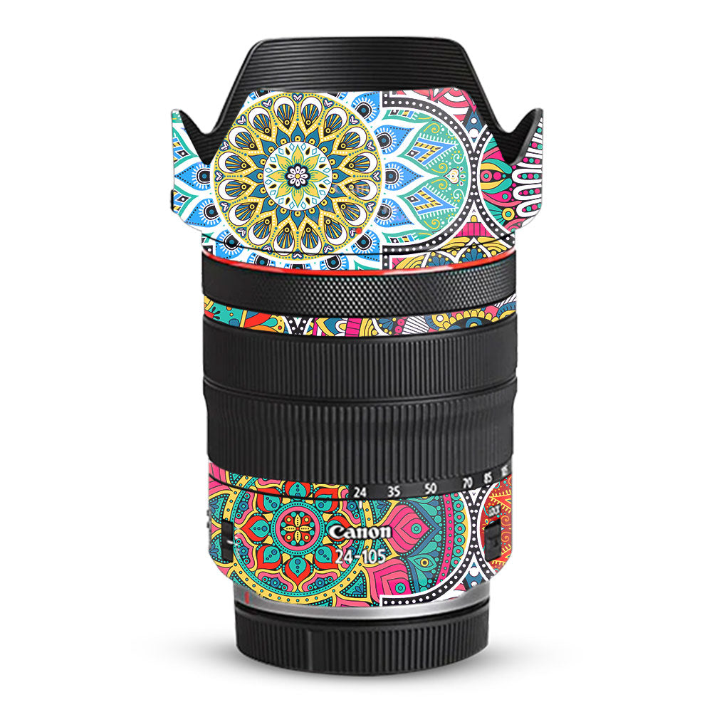 Boho Mandala Tile Pattern Canon RF 24–105mm f/4L IS USM Camera Lens Skin