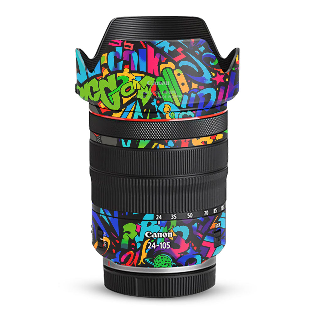 Colorful Urban Street Art Lettering Canon RF 24–105mm f/4L IS USM Camera Lens Skin