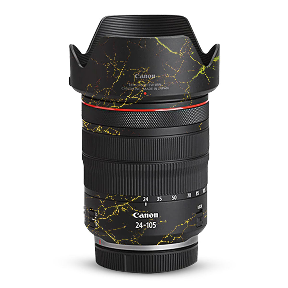 Electric Gold Veins Canon RF 24–105mm f/4L IS USM Camera Lens Skin