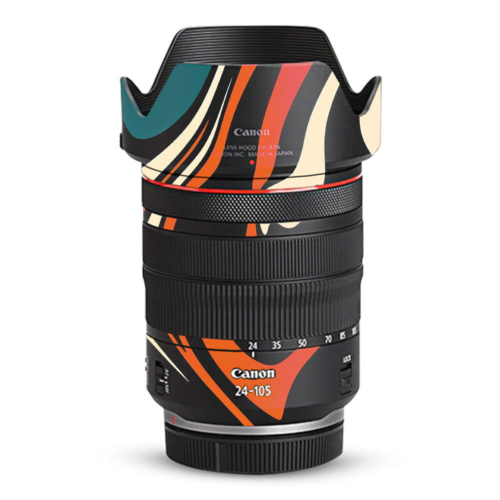 Mid-Century Abstract Swirl Canon RF 24–105mm f/4L IS USM Camera Lens Skin