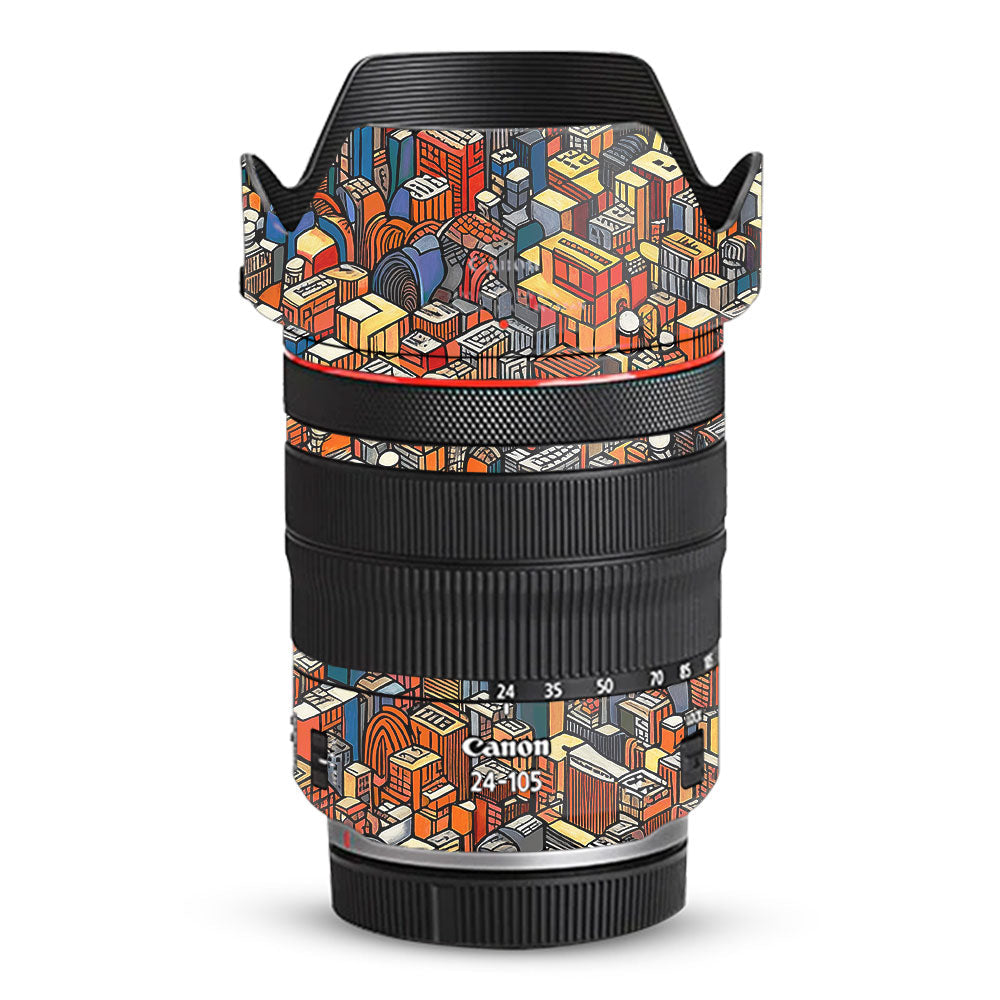 Isometric Cityscape Canon RF 24–105mm f/4L IS USM Camera Lens Skin