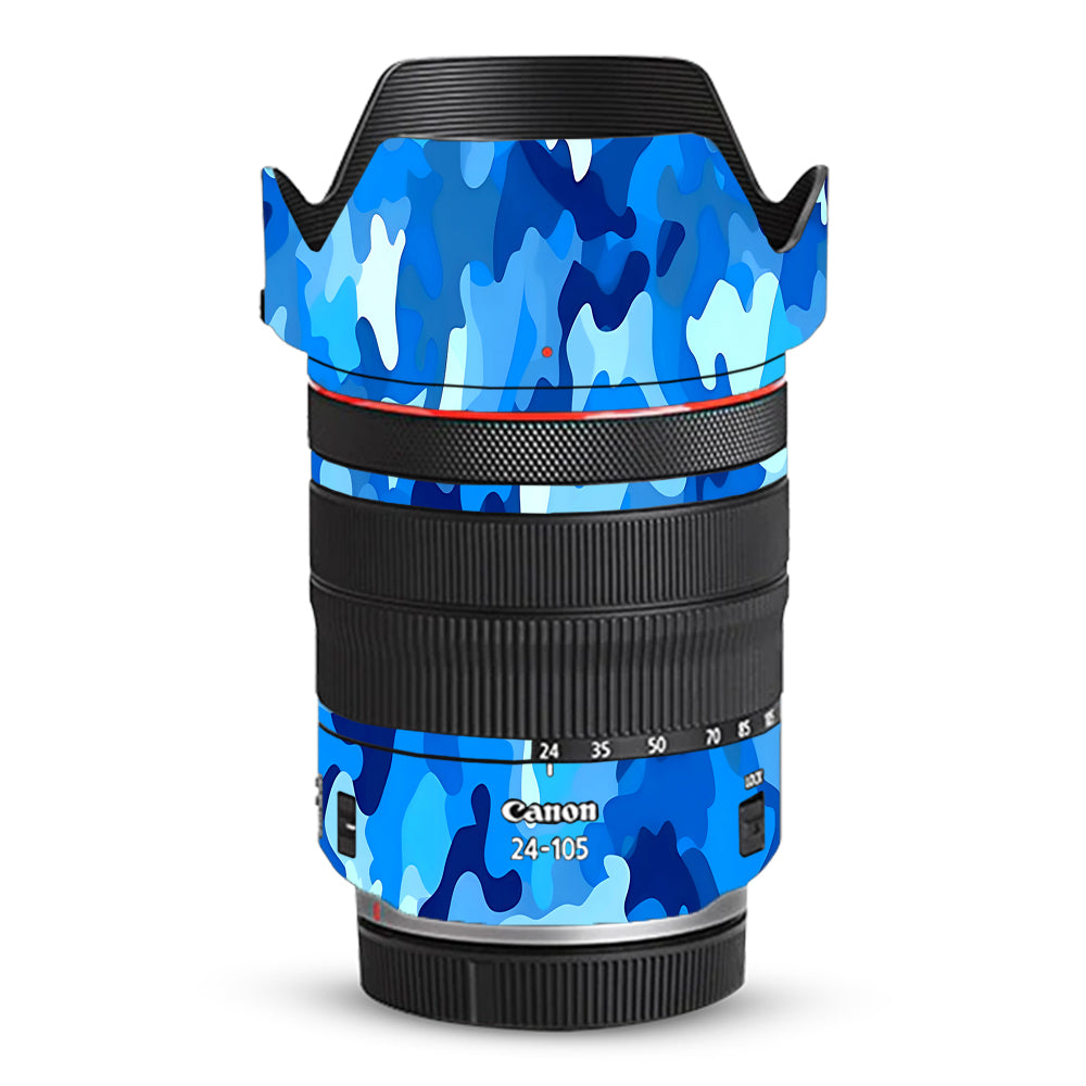 Arctic Blue Camo Pattern Canon RF 24–105mm f/4L IS USM Camera Lens Skin