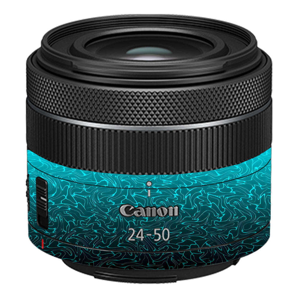 Cyan Blue to Black Gradient Canon RF 24–50mm f/4.5–6.3 IS STM Camera Lens Skin