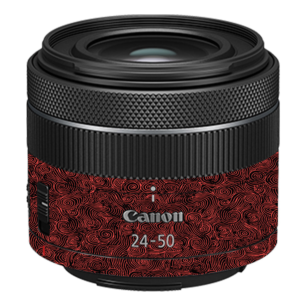 Red Spirals Canon RF 24–50mm f/4.5–6.3 IS STM Camera Lens Skin