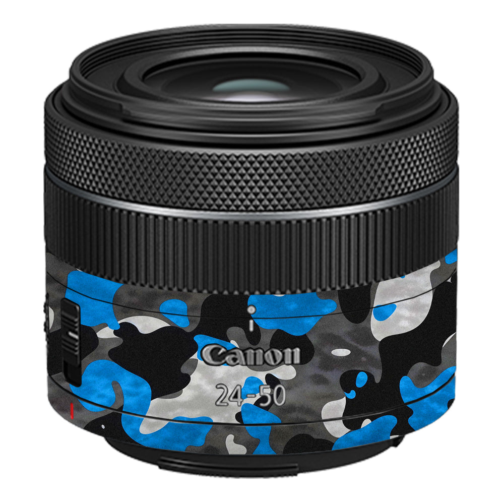 Blue Grey Camo Canon RF 24–50mm f/4.5–6.3 IS STM Camera Lens Skin