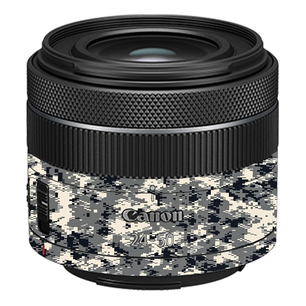Grey Black Pixel Canon 24-50mm Camera Lens Skin
