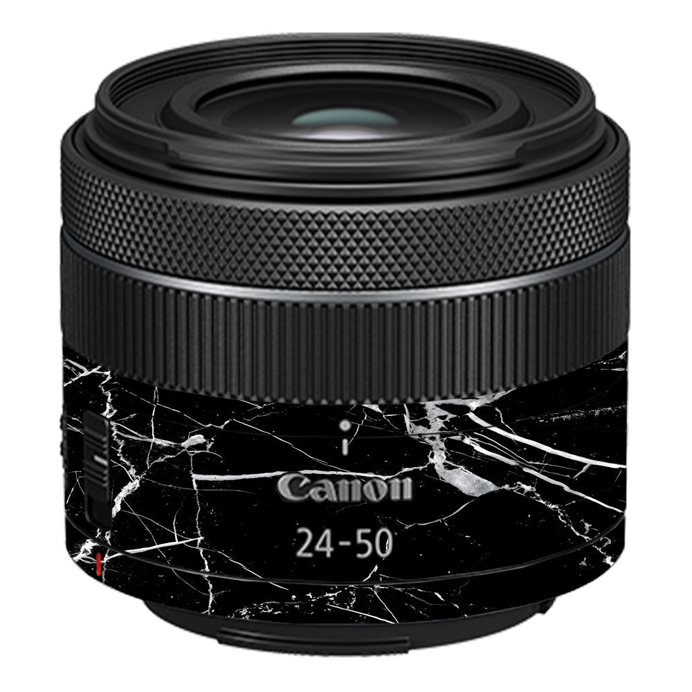 White Veins on Black Canon RF 24–50mm f/4.5–6.3 IS STM Camera Lens Skin