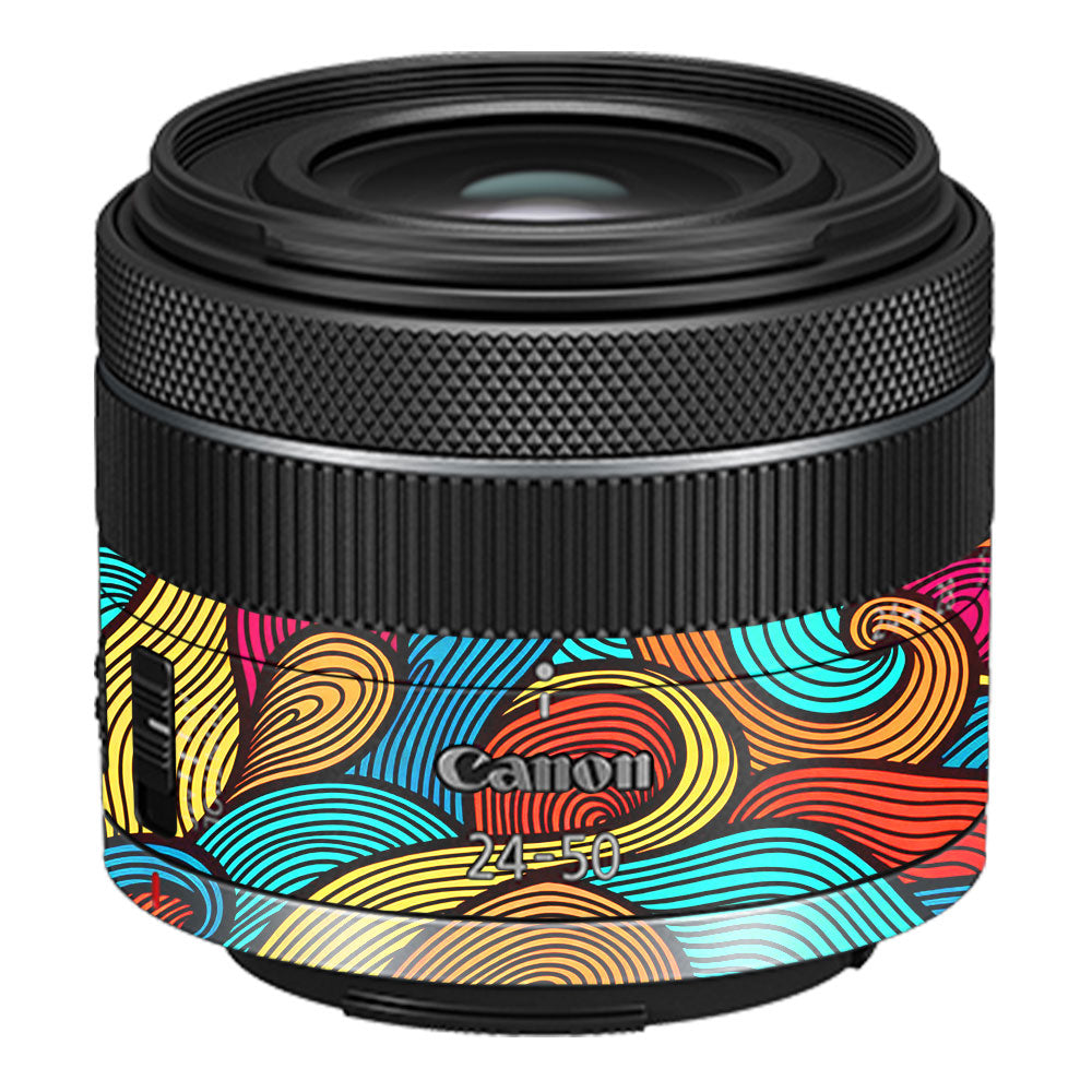 Retro Colorful Doodle Art Pattern Canon RF 24–50mm f/4.5–6.3 IS STM Camera Lens Skin
