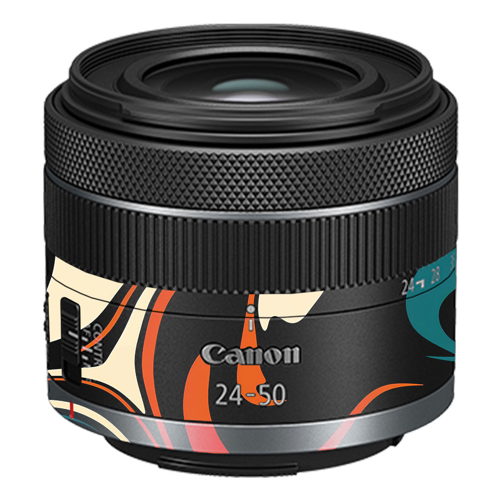 Mid-Century Abstract Swirl Canon RF 24–50mm f/4.5–6.3 IS STM Camera Lens Skin