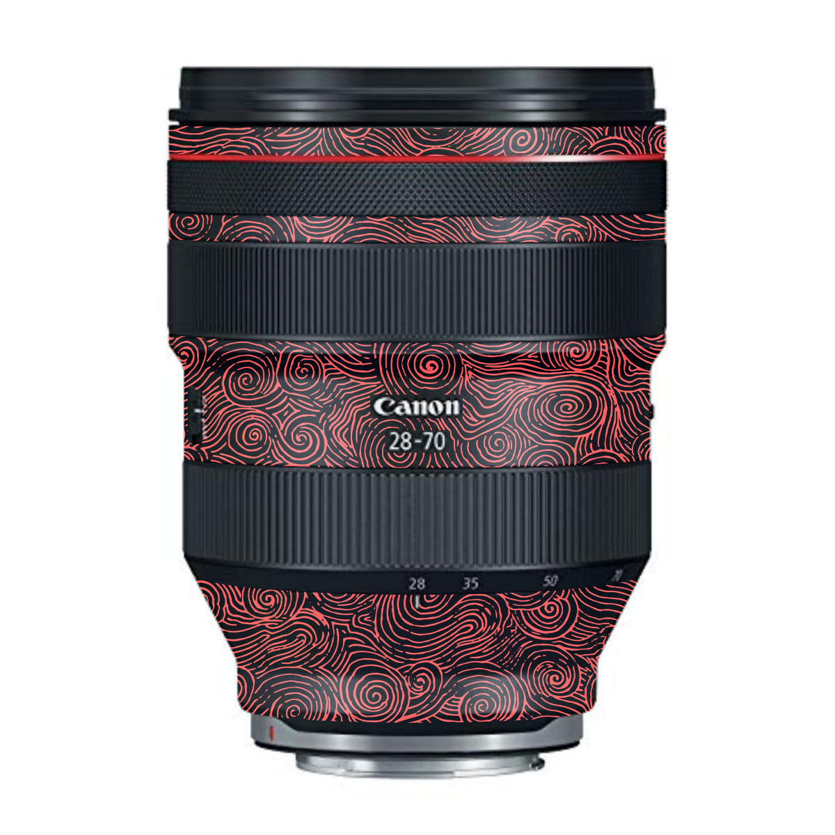 Red Spirals Canon RF 28-70mm F/2L USM Camera Lens Skin