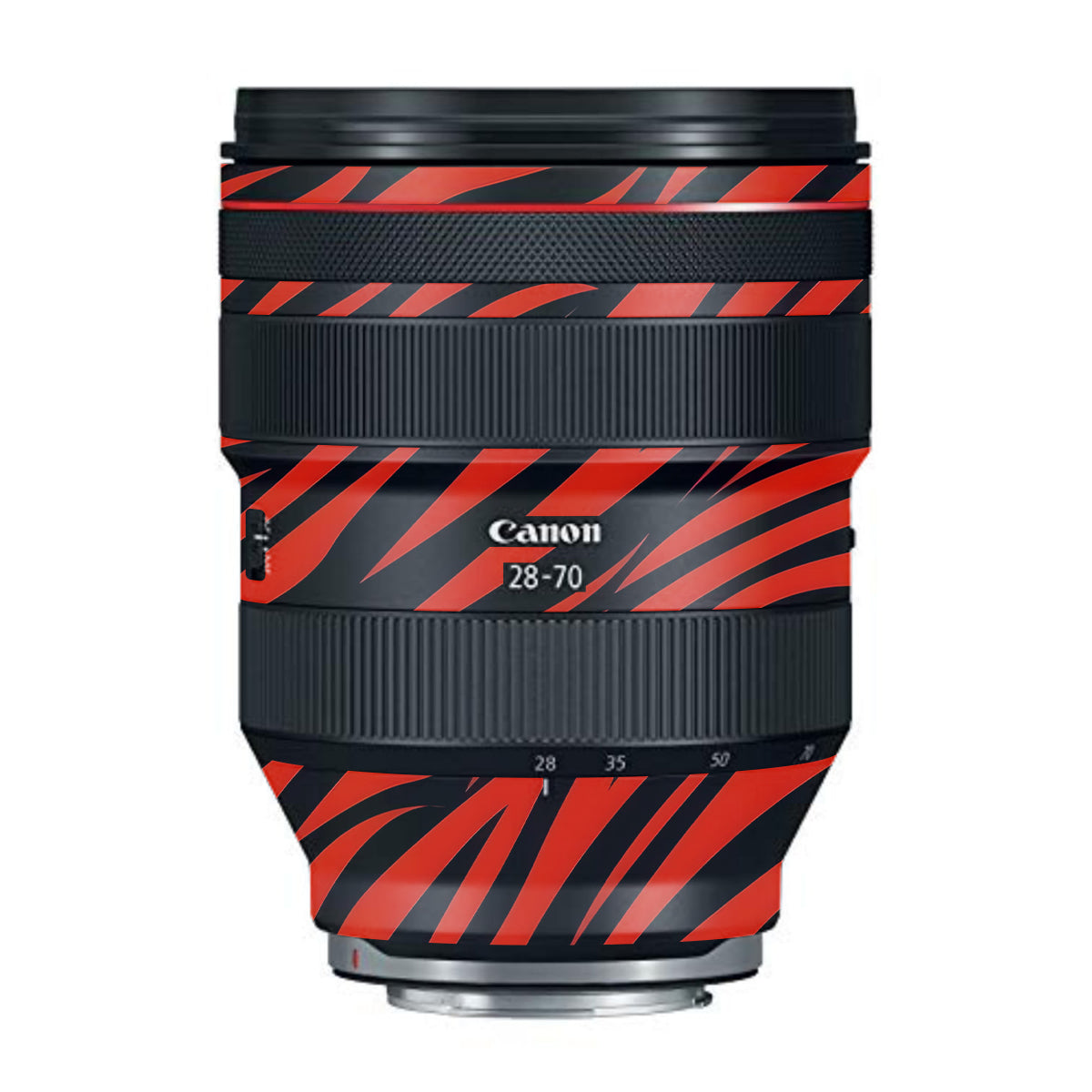 Red and Black Stripes Canon RF 28-70mm F/2L USM Camera Lens Skin