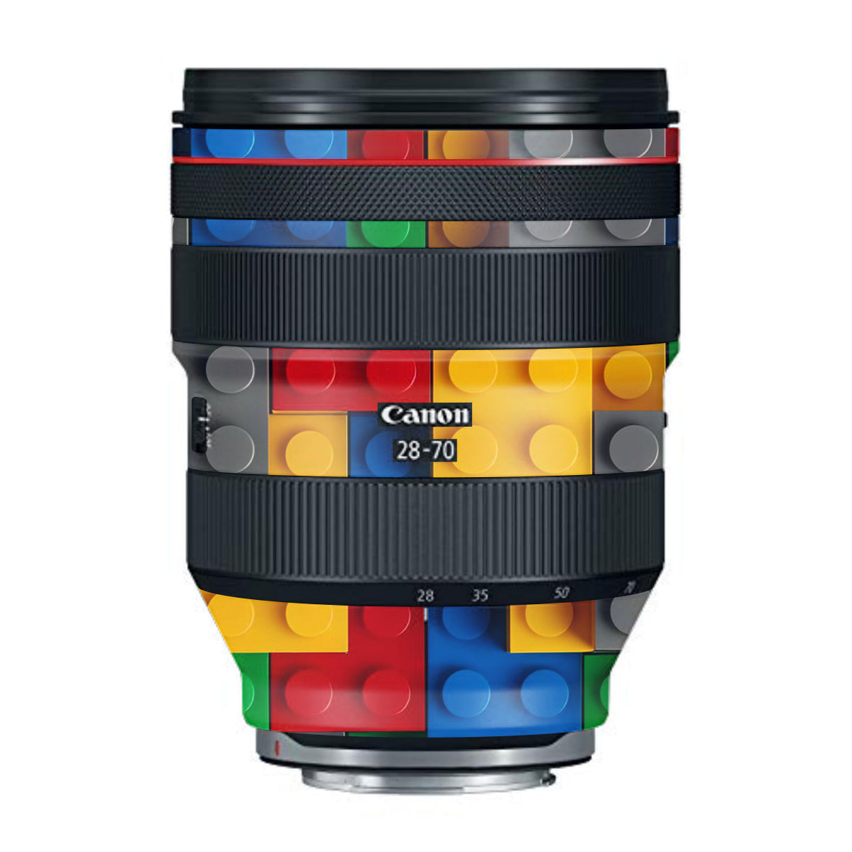 Colorful LEGO Brick Wall Pattern Canon RF 28-70mm F/2L USM Camera Lens Skin