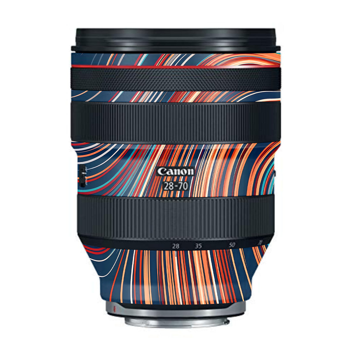 Retro Abstract Striped Swirl Canon RF 28-70mm F/2L USM Camera Lens Skin