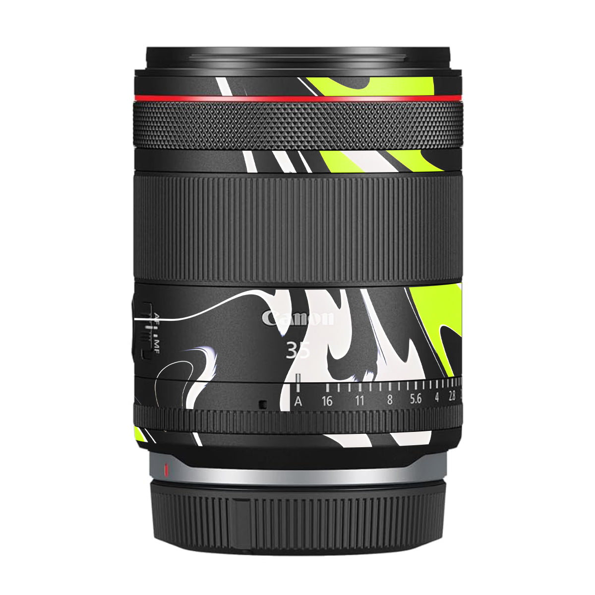 Neon Green and Black Pattern Canon RF 35mm F/1.4 VCM Camera Lens Skin