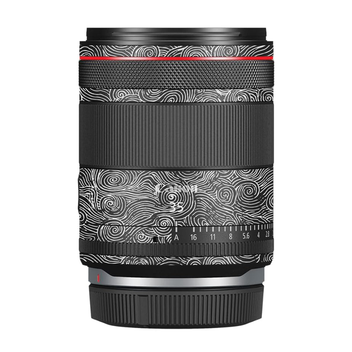 White Spirals Canon RF 35mm F/1.4 VCM Camera Lens Skin