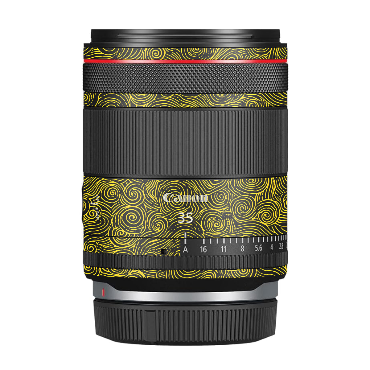 Yellow Spirals Canon RF 35mm F/1.4 VCM Camera Lens Skin