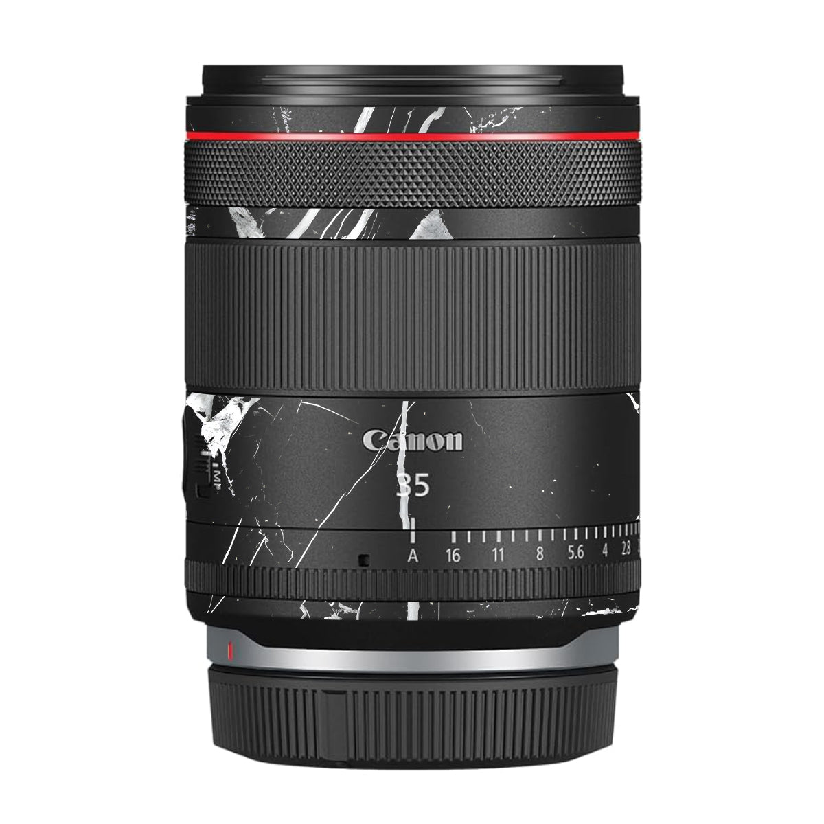 White Veins on Black Canon RF 35mm F/1.4 VCM Camera Lens Skin