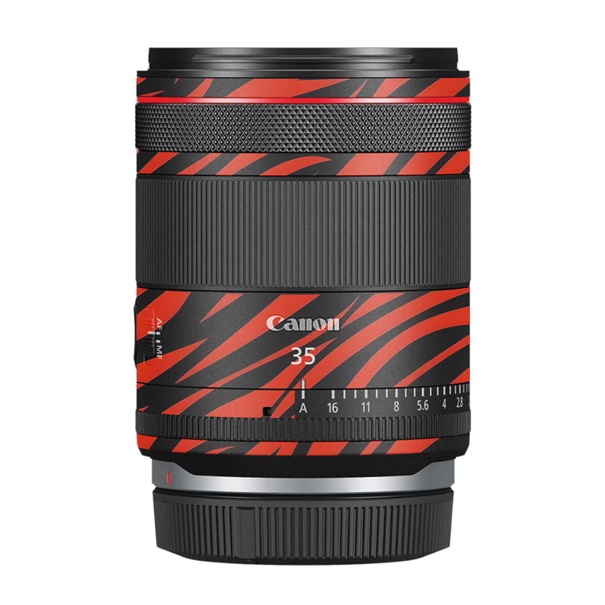 Red and Black Stripes Canon RF 35mm F/1.4 VCM Camera Lens Skin