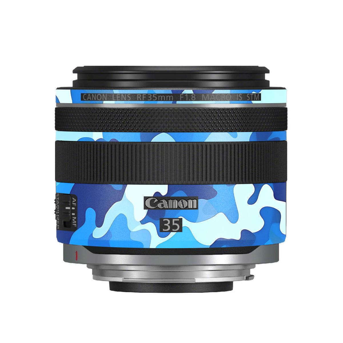 Arctic Blue Camo Pattern Canon RF 35mm F/1.8 Macro Camera Lens Skin