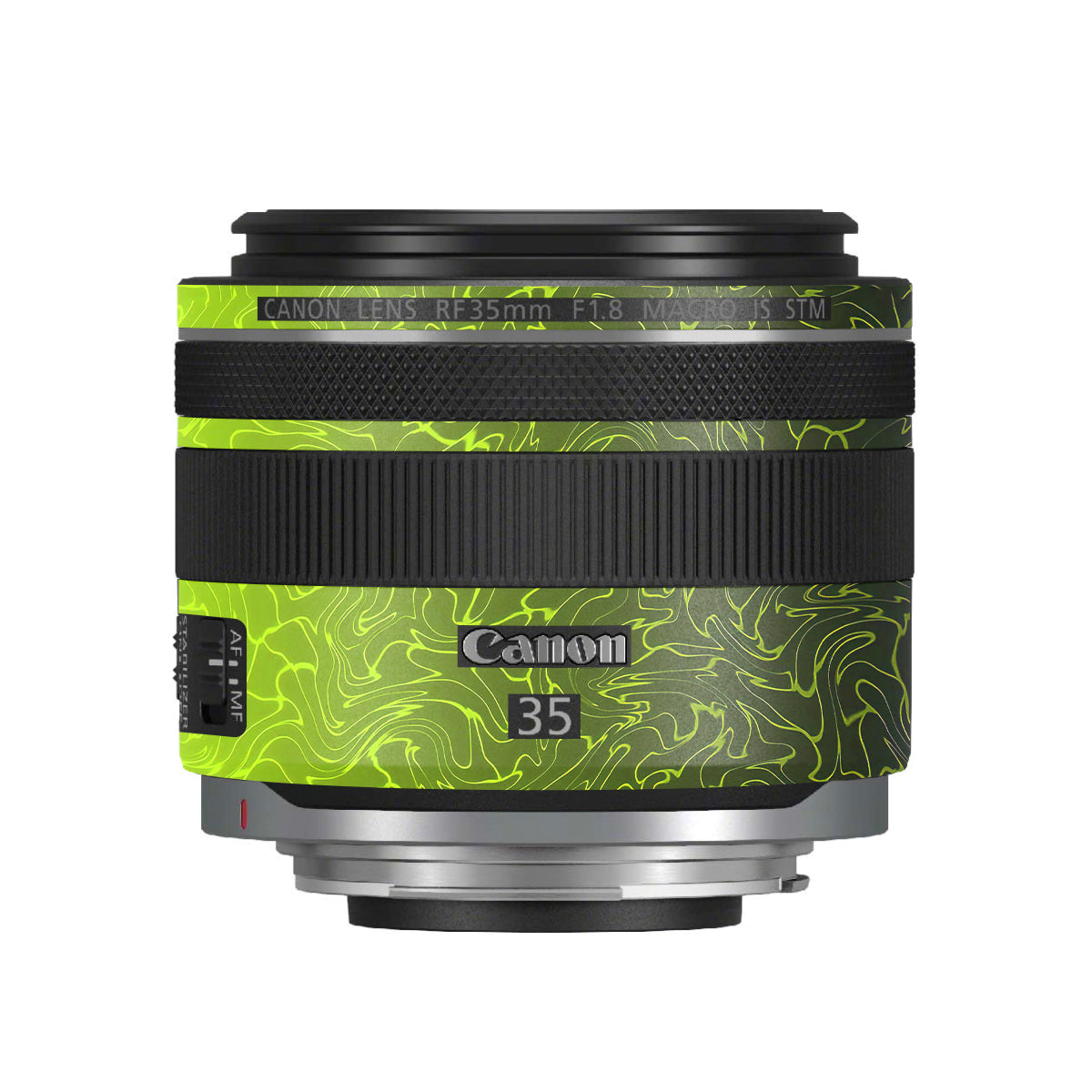 Lime Yellow to Black Gradient Canon RF 35mm F/1.8 Macro Camera Lens Skin