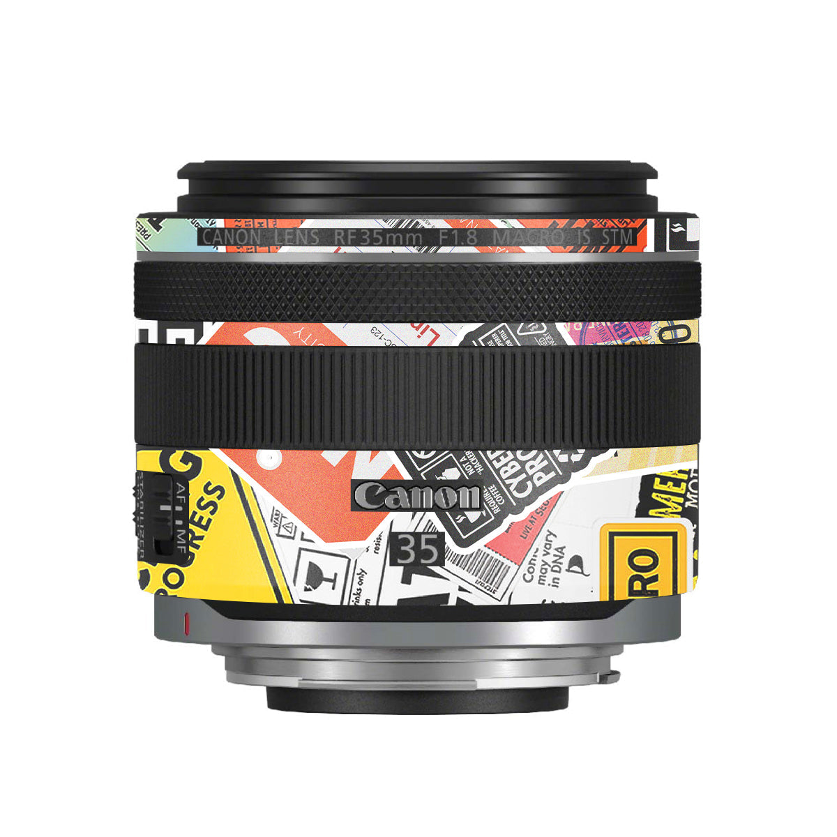 Tech Aesthetic Sticker Collage Canon RF 35mm F/1.8 Macro Camera Lens Skin