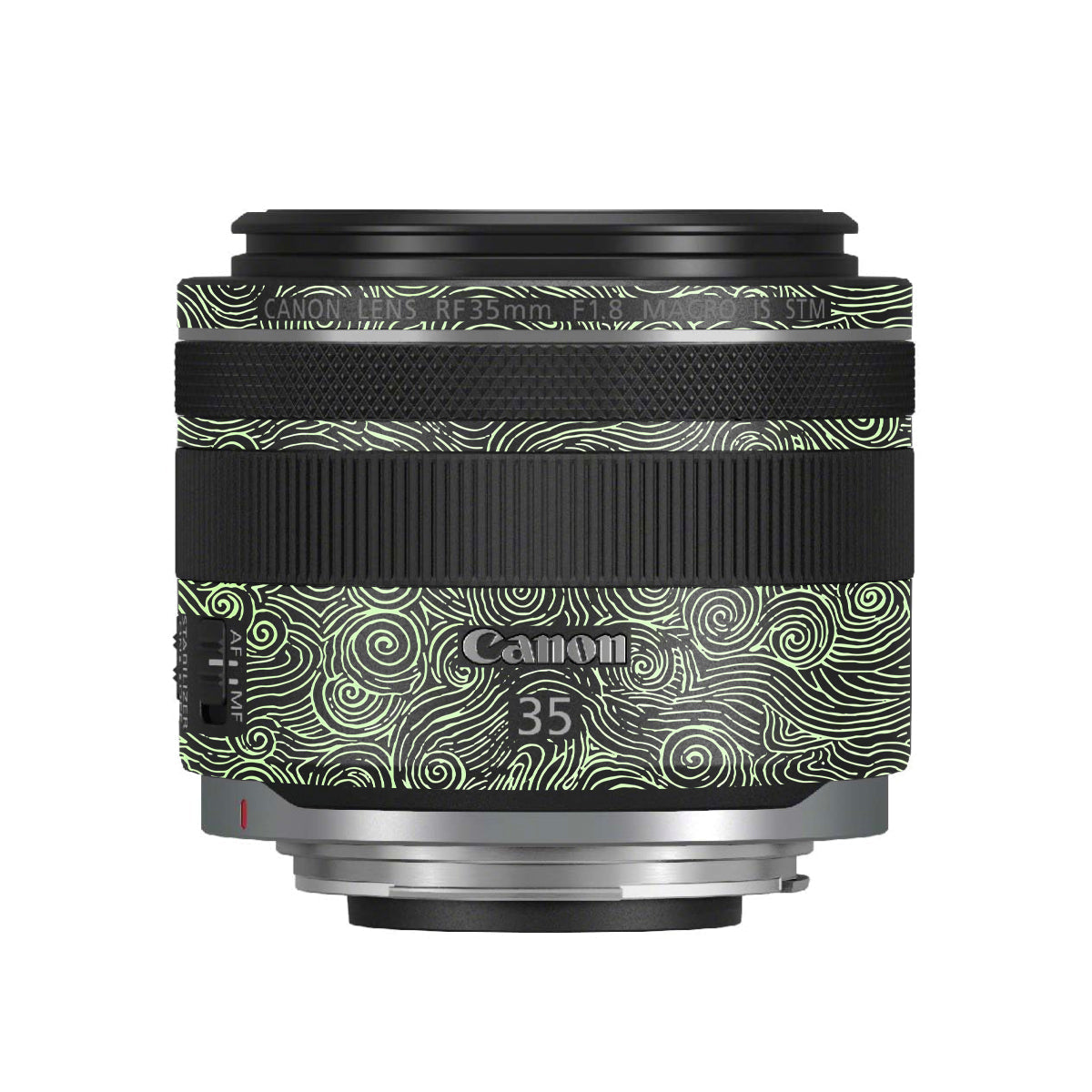 Green Spirals Canon RF 35mm F/1.8 Macro Camera Lens Skin