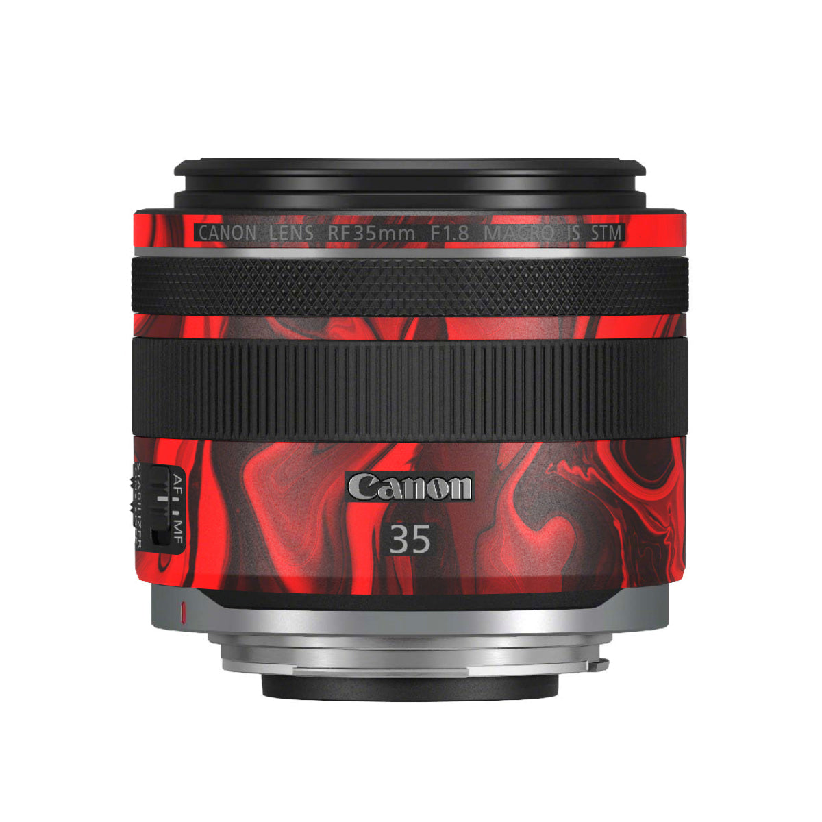Red Lava Flow Canon RF 35mm F/1.8 Macro Camera Lens Skin