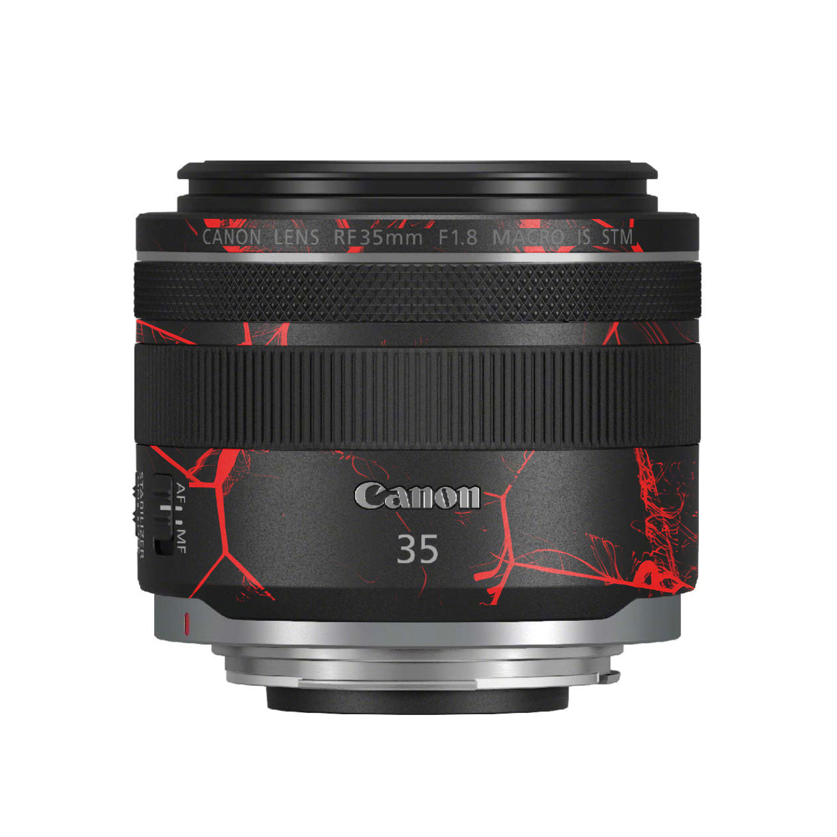 Red Neural Grid Canon RF 35mm F/1.8 Macro Camera Lens Skin