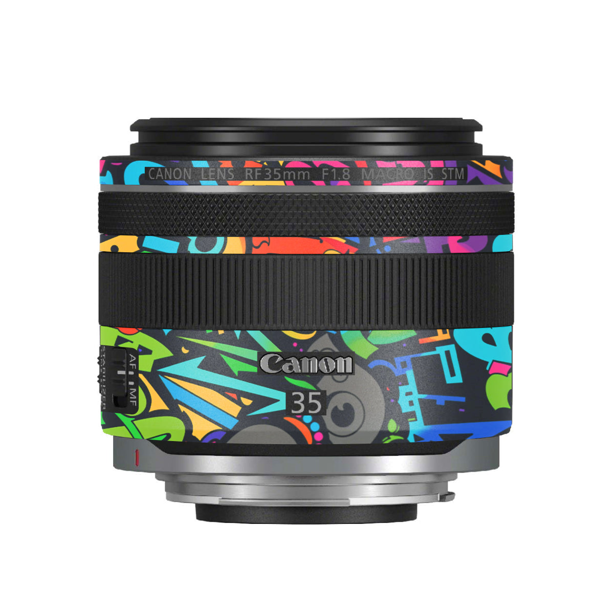 Colorful Urban Street Art Lettering Canon RF 35mm F/1.8 Macro Camera Lens Skin
