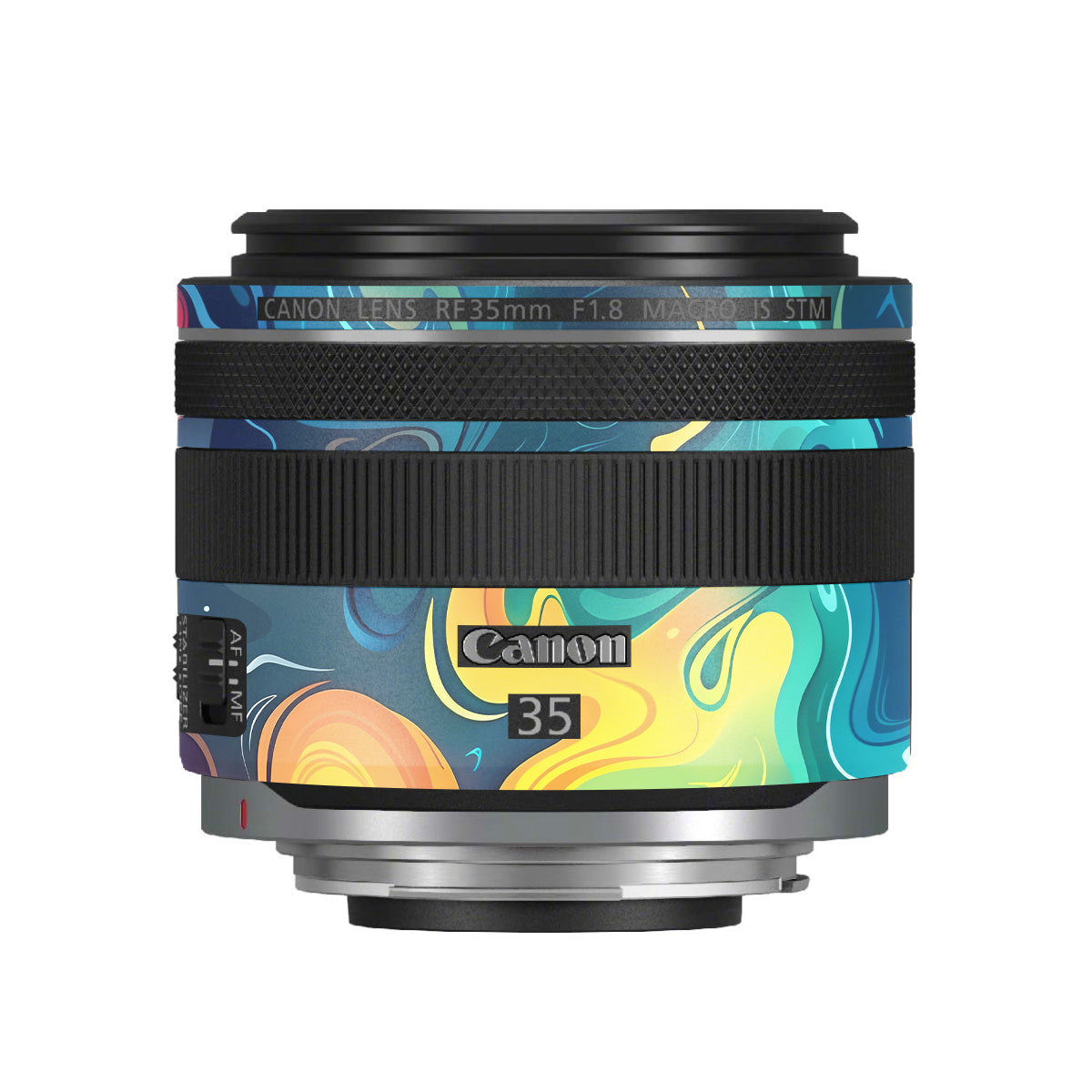 Rainbow Liquid Fusion Canon RF 35mm F/1.8 Macro Camera Lens Skin