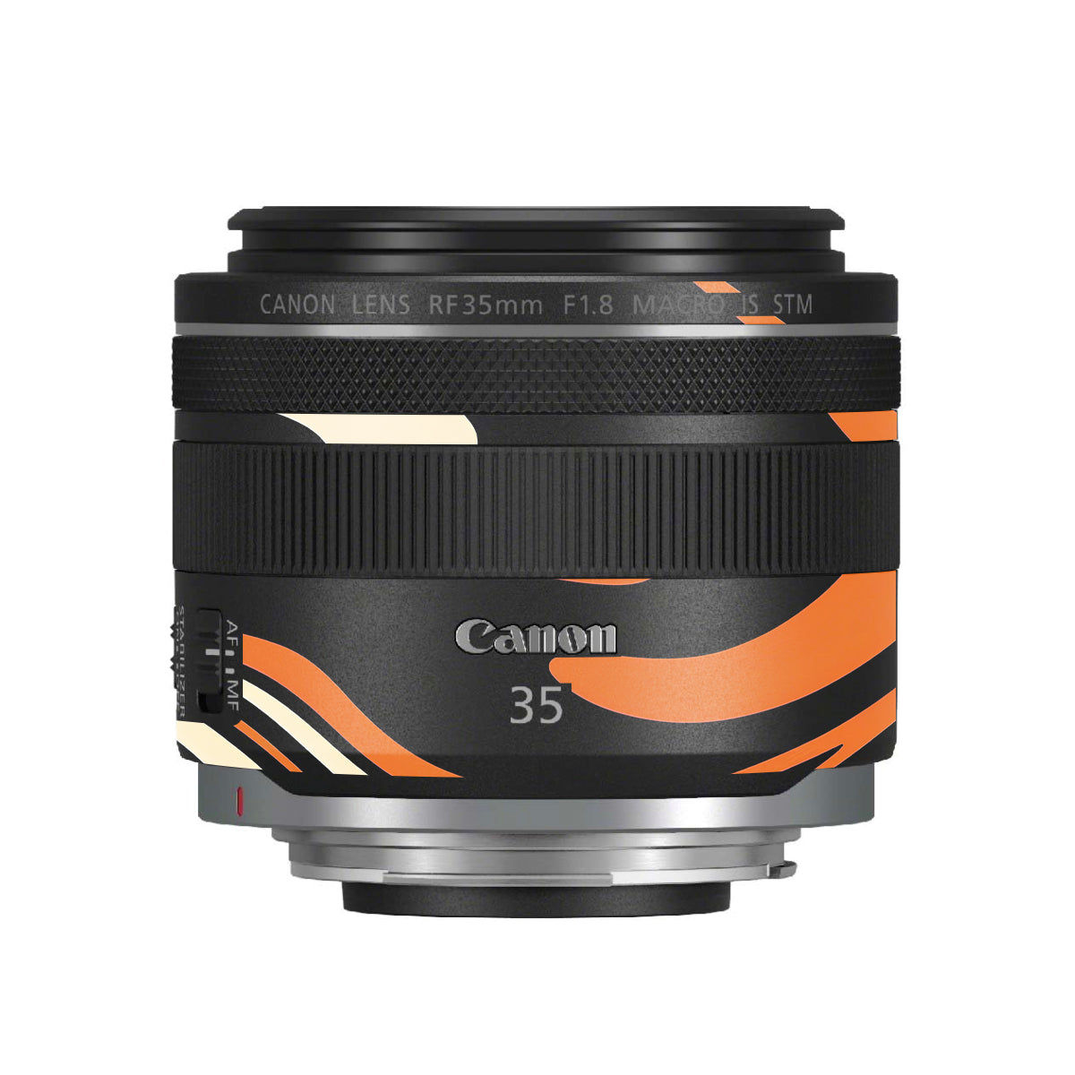 Mid-Century Abstract Swirl Canon RF 35mm F/1.8 Macro Camera Lens Skin