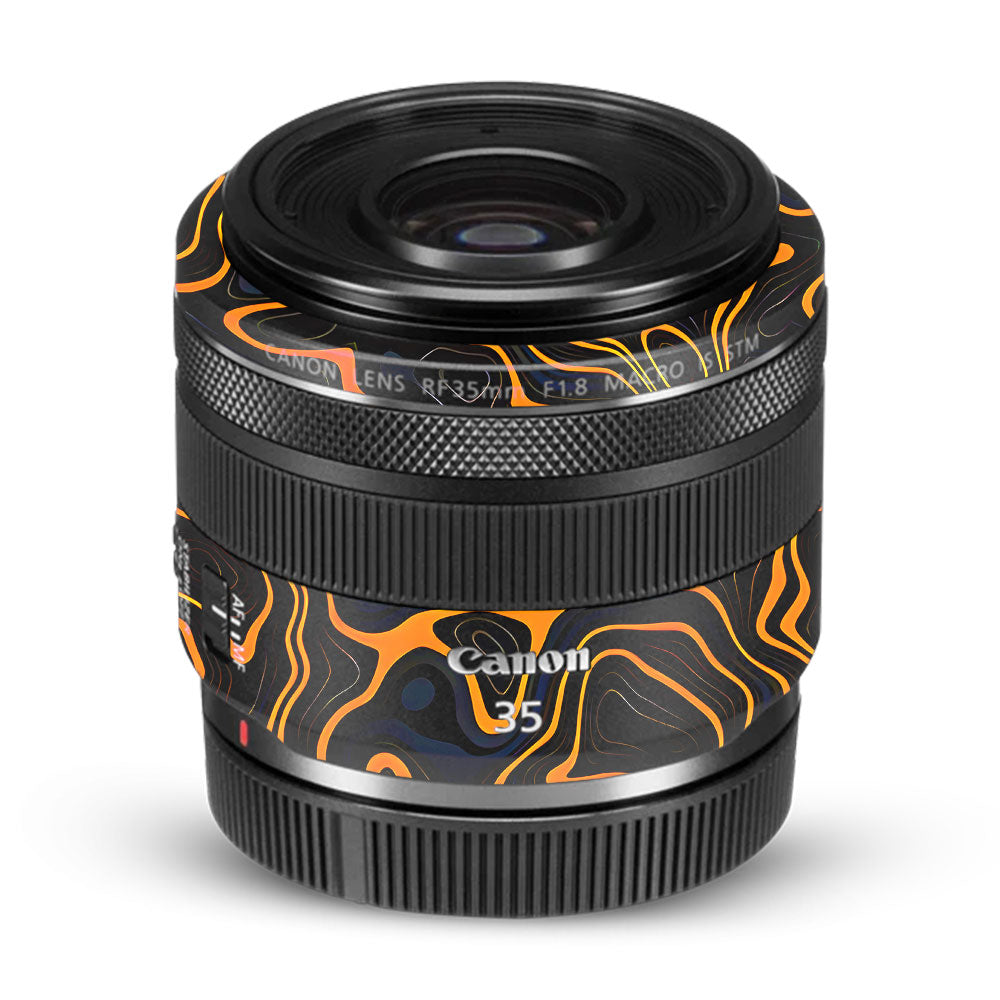 Amber Topographic Waves Canon RF 35mm f/1.8 IS Macro STM Camera Lens Skin