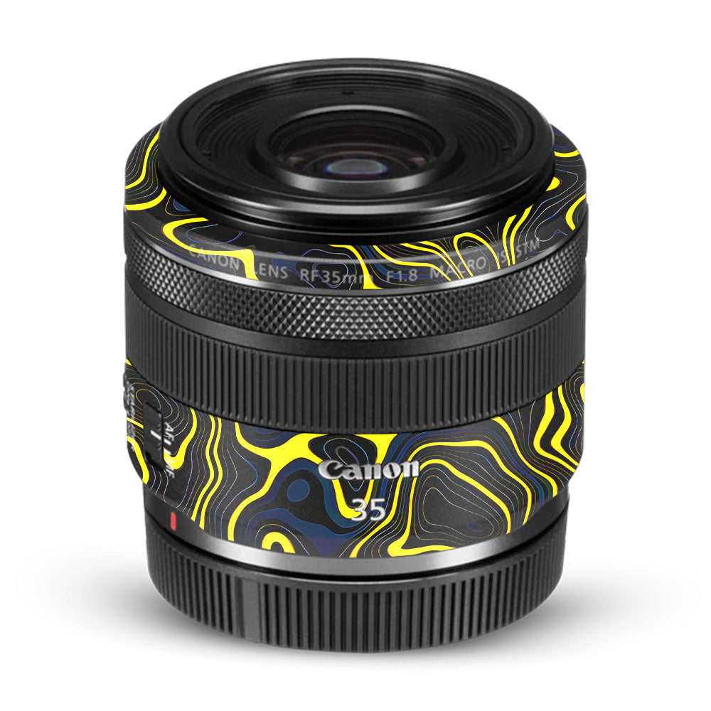 Neon Lava Contours Canon RF 35mm f/1.8 IS Macro STM Camera Lens Skin