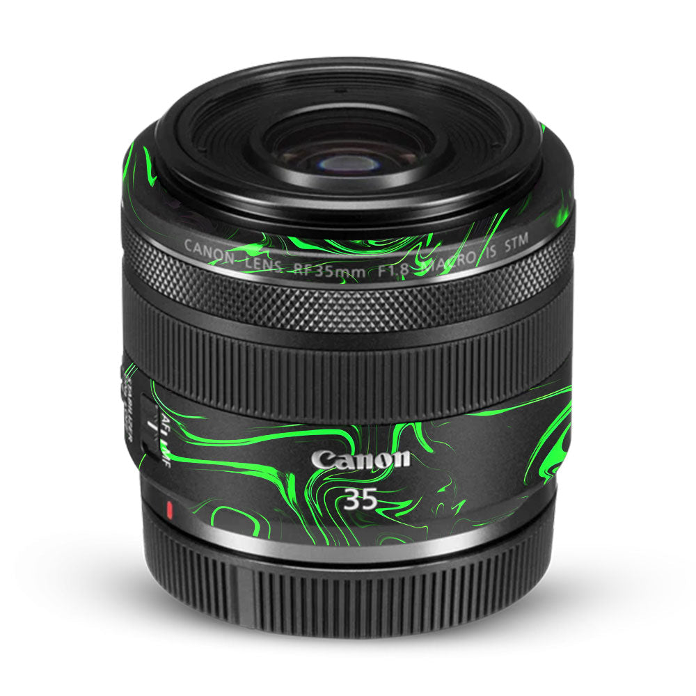Green Liquid Pattern Canon RF 35mm f/1.8 IS Macro STM Camera Lens Skin