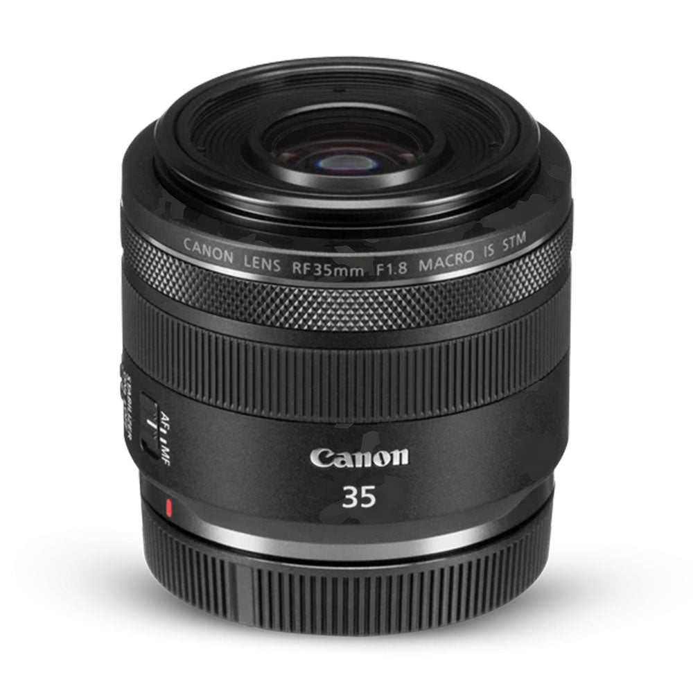 Black Camouflage Canon RF 35mm f/1.8 IS Macro STM Camera Lens Skin