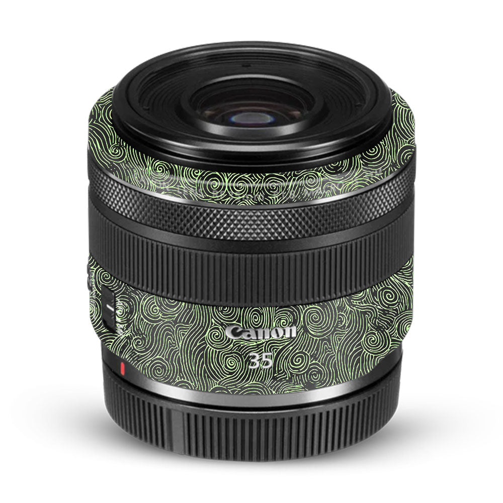 Green Spirals Canon RF 35mm f/1.8 IS Macro STM Camera Lens Skin