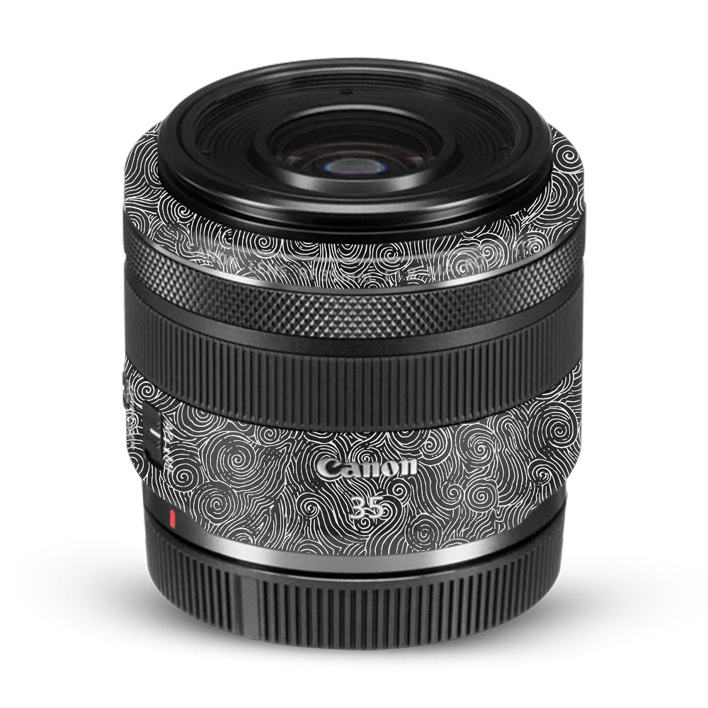 White Spirals Canon RF 35mm f/1.8 IS Macro STM Camera Lens Skin