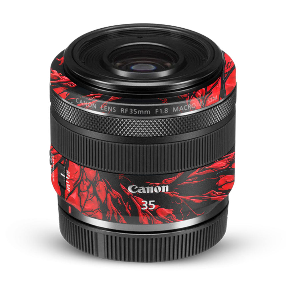Venom Red Canon RF 35mm f/1.8 IS Macro STM Camera Lens Skin