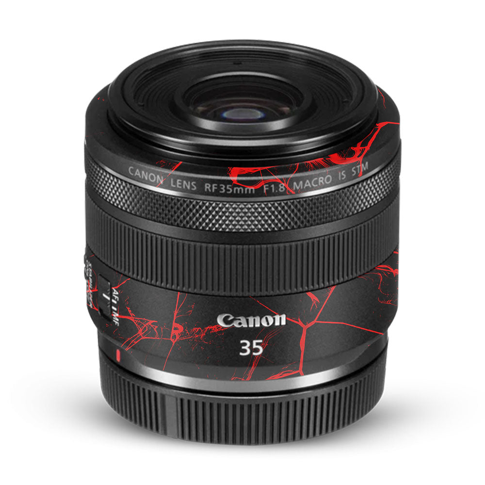 Red Neural Grid Canon RF 35mm f/1.8 IS Macro STM Camera Lens Skin