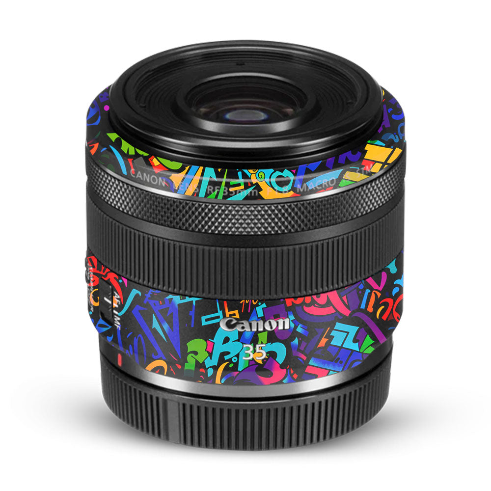 Colorful Urban Street Art Lettering Canon RF 35mm f/1.8 IS Macro STM Camera Lens Skin