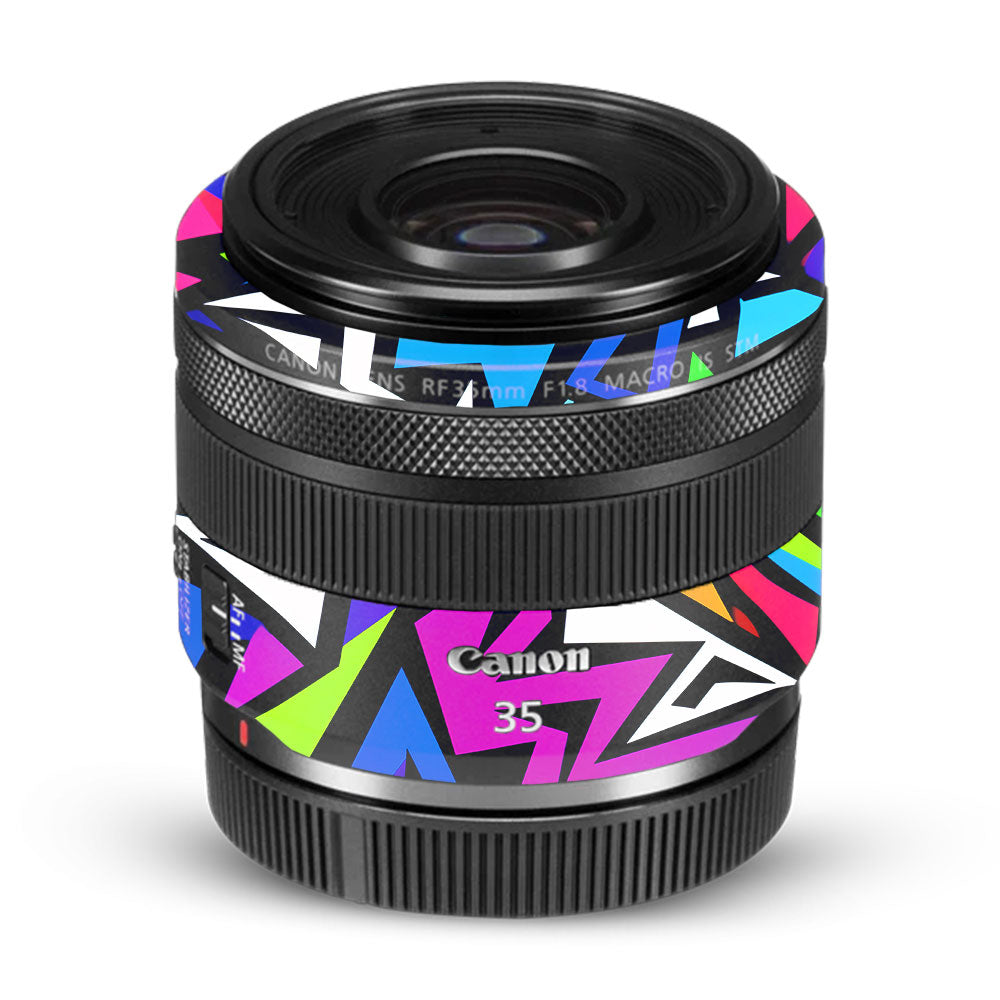 Bold Geometric Pop Canon RF 35mm f/1.8 IS Macro STM Camera Lens Skin