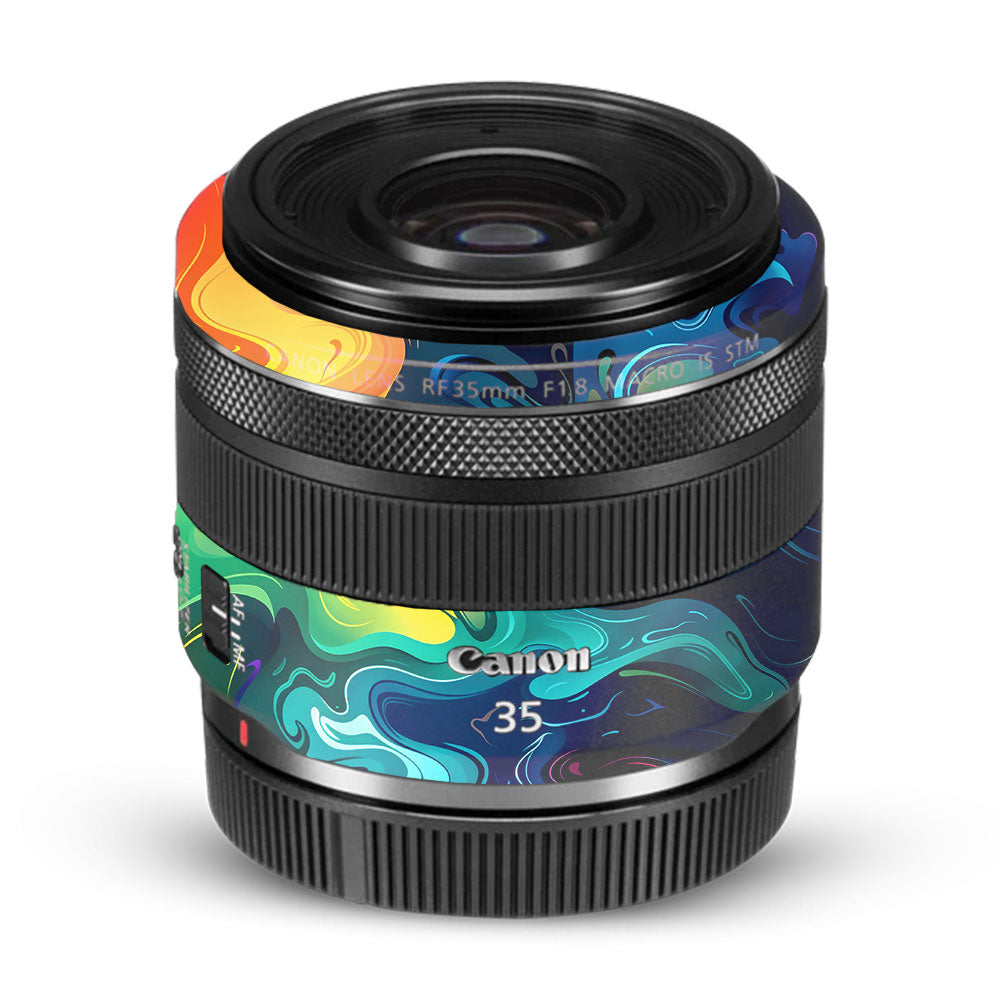 Rainbow Liquid Fusion Canon RF 35mm f/1.8 IS Macro STM Camera Lens Skin