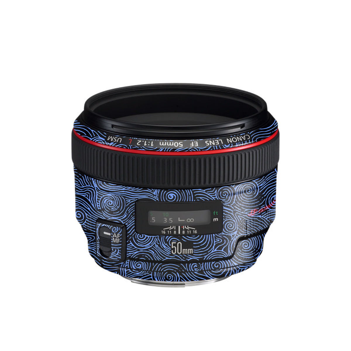 Blue Spirals Canon EF 50mm F/1.2 L USM Camera Lens Skin