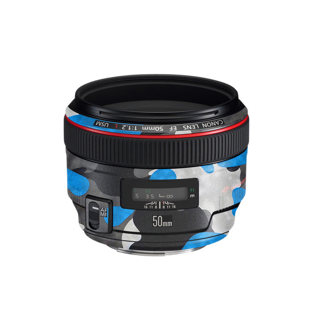 Blue Grey Camo Canon EF 50mm F/1.2 L USM Camera Lens Skin