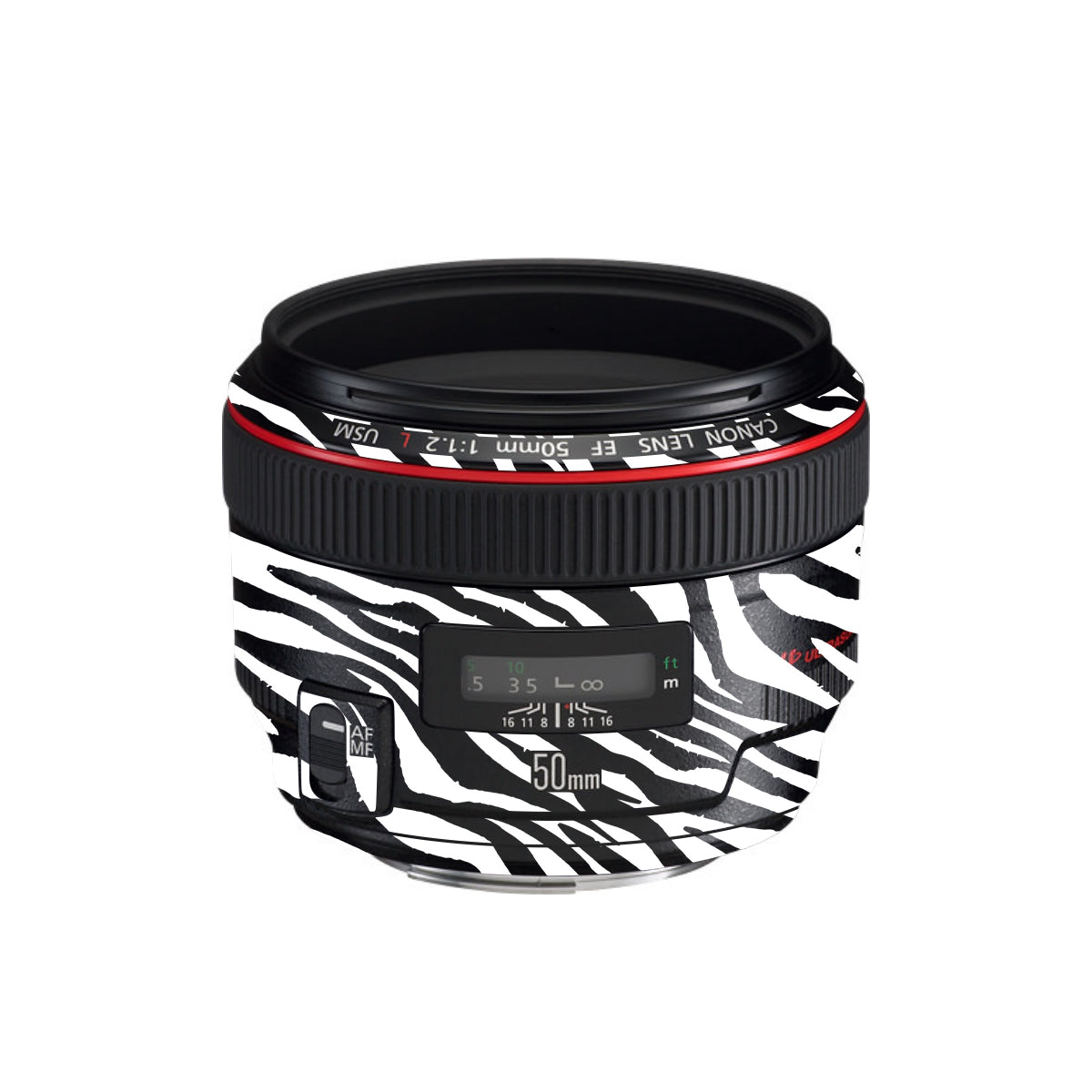 Classic Zebra Stripes Canon EF 50mm F/1.2 L USM Camera Lens Skin