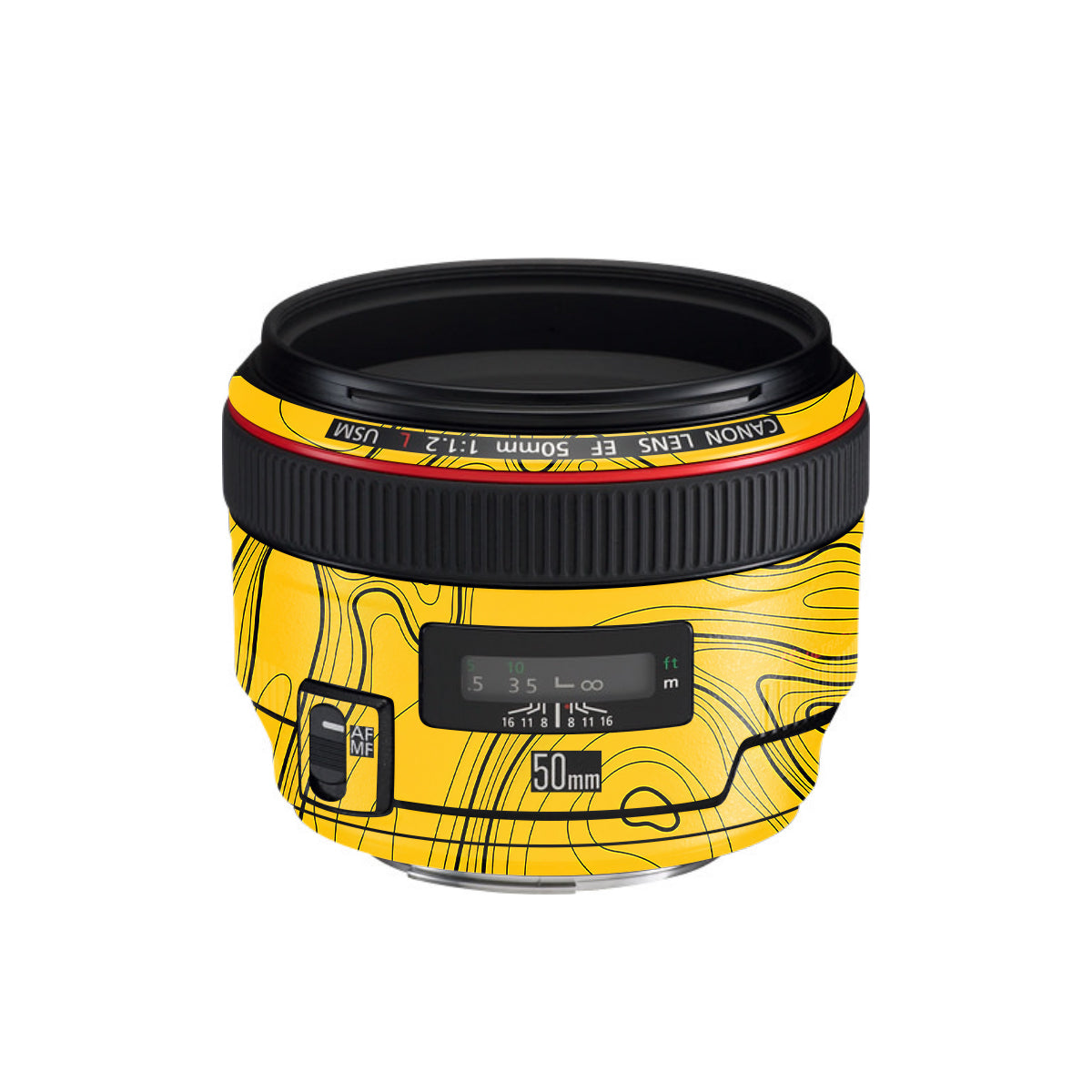 Topographic Map Pattern Canon EF 50mm F/1.2 L USM Camera Lens Skin