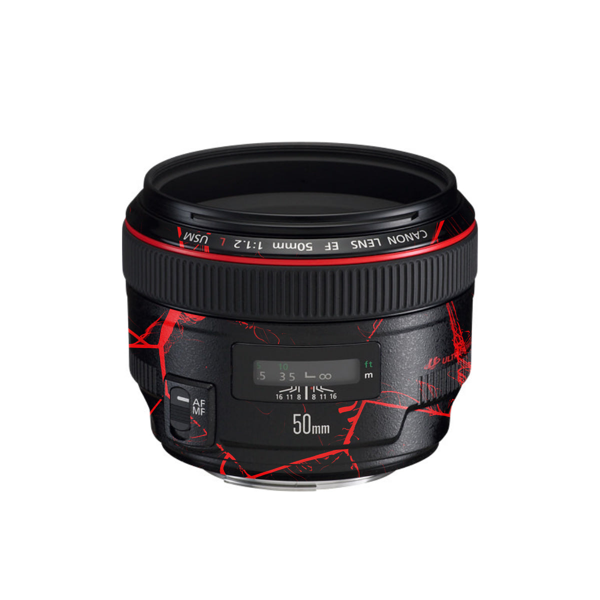 Red Neural Grid Canon EF 50mm F/1.2 L USM Camera Lens Skin