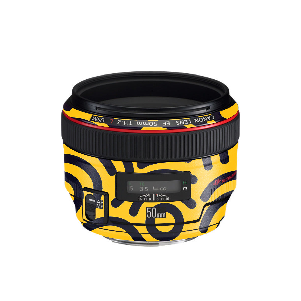 Minimal Yellow Wave Canon EF 50mm F/1.2 L USM Camera Lens Skin